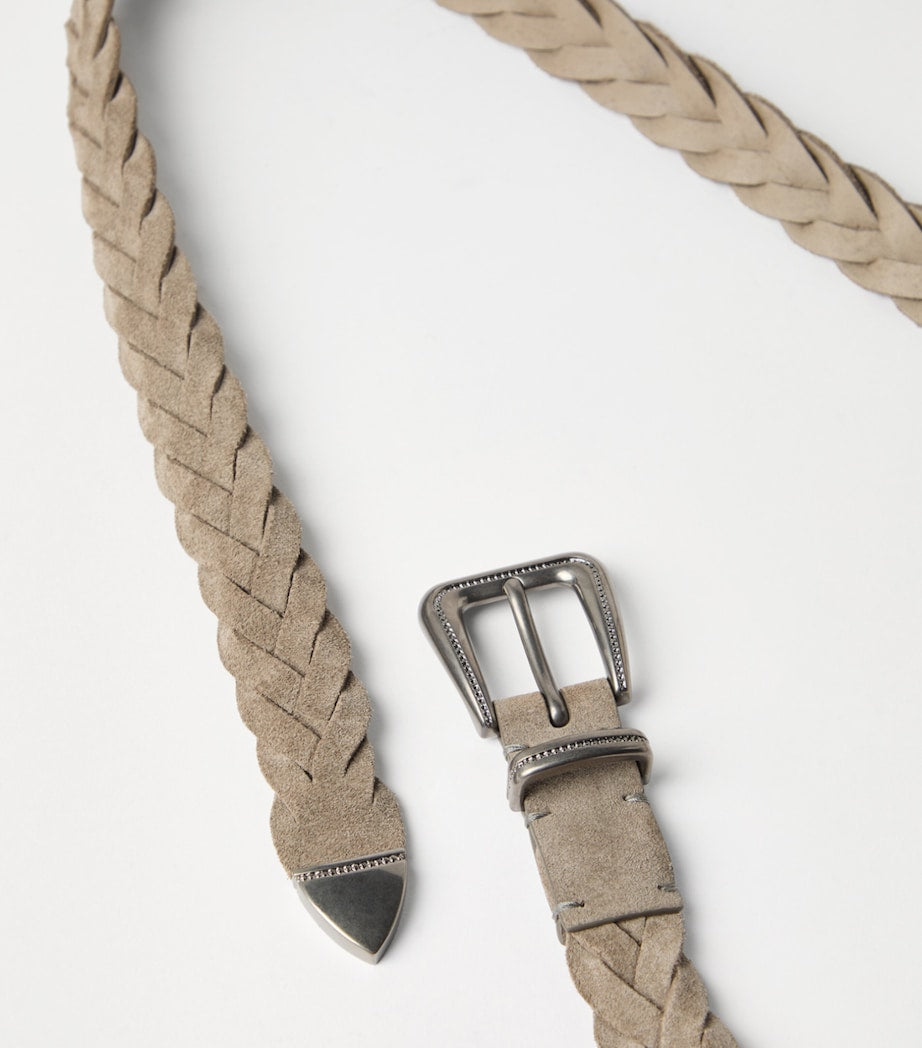 Brown Leather Braided Belt