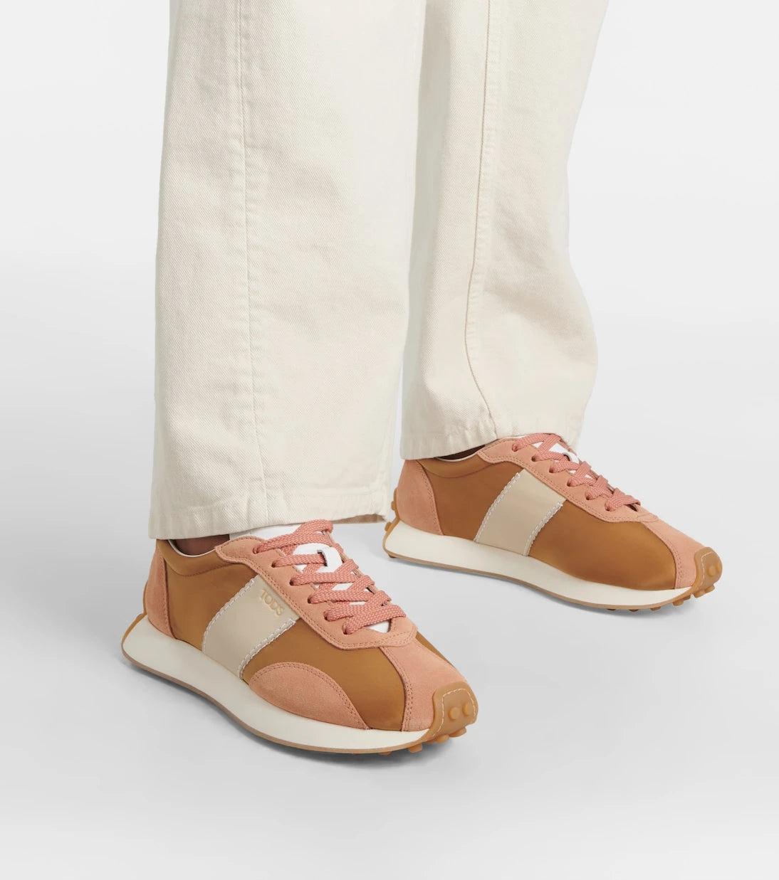 Tod's - T Vintage suede and technical sneakers