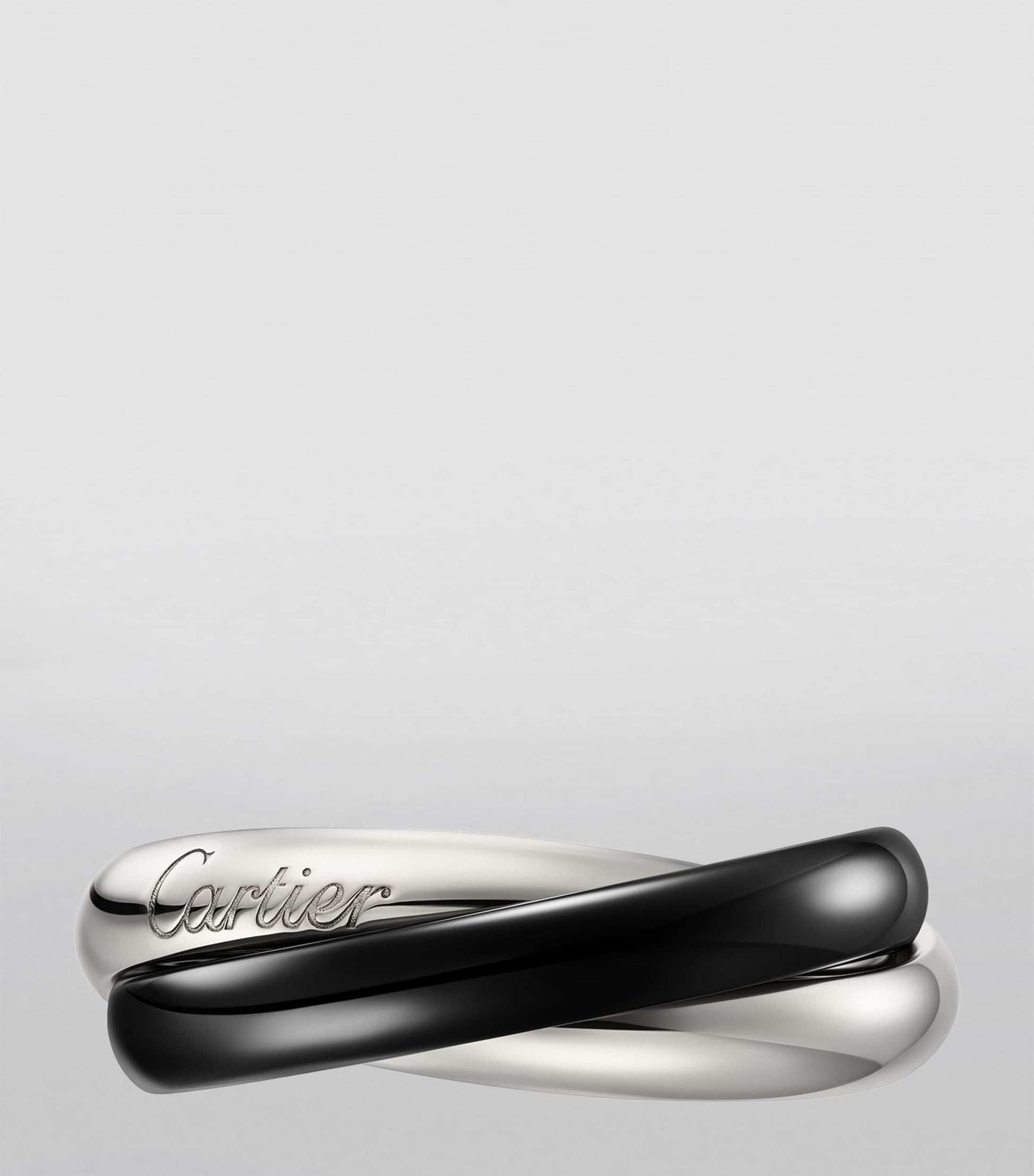 Medium White Gold and Ceramic Trinity Ring