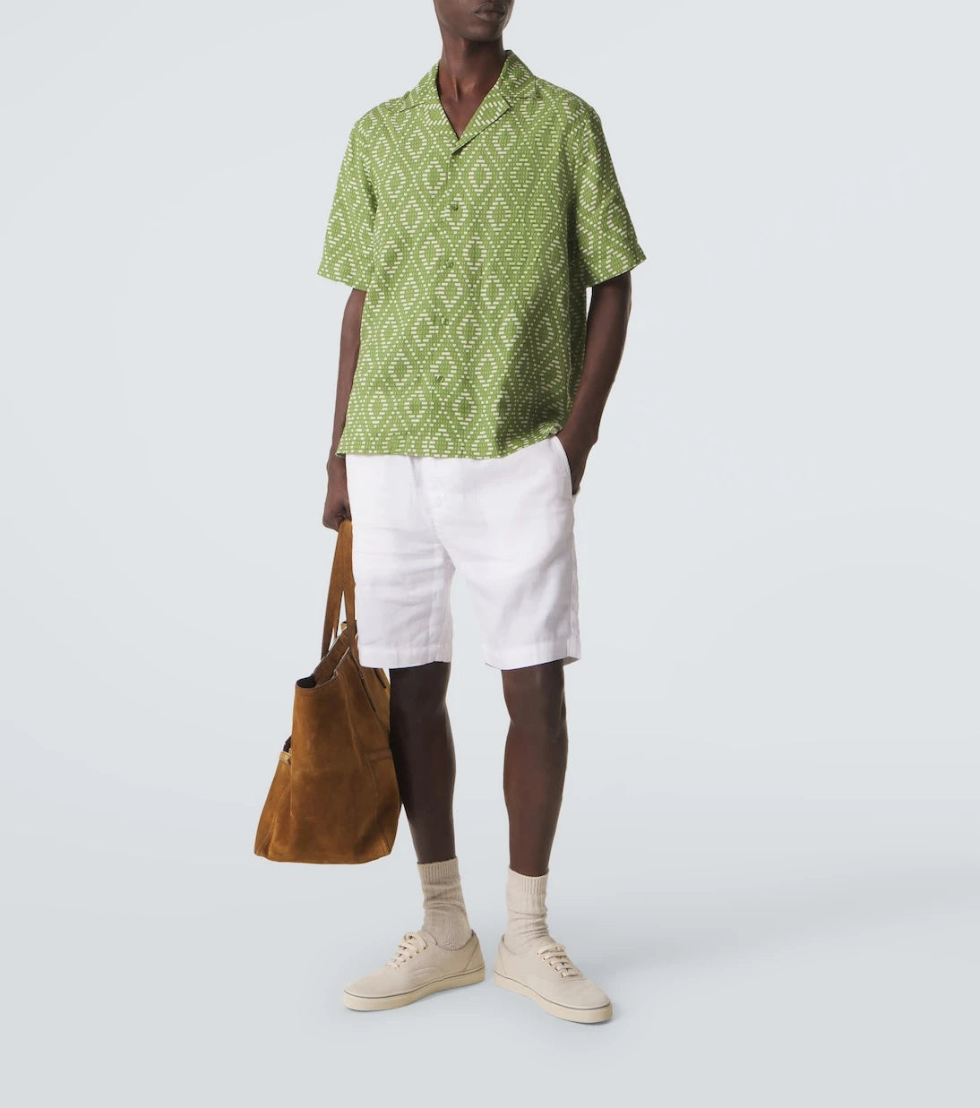 Frescobol Carioca - Roberto printed linen bowling shirt
