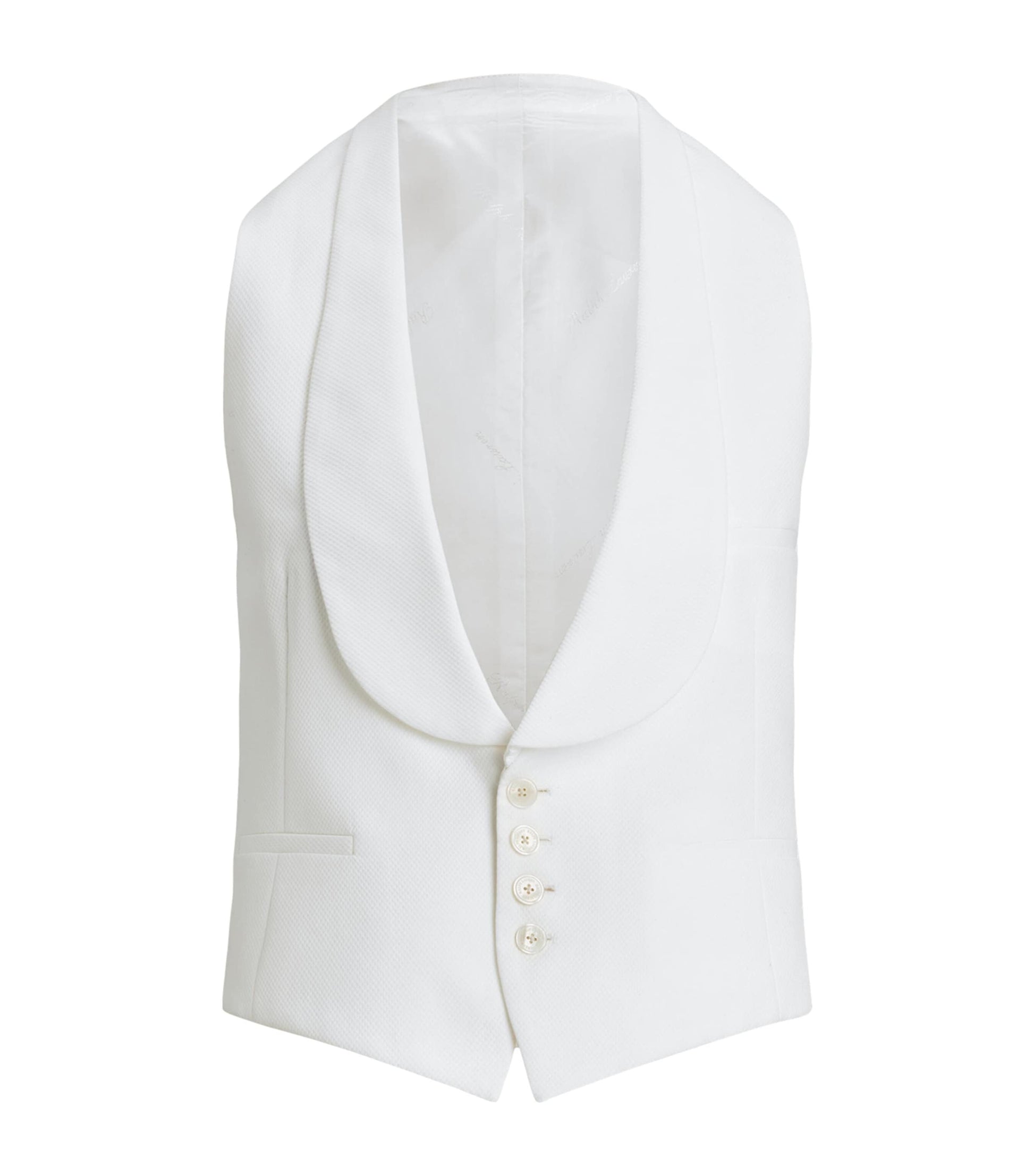 Ralph Lauren Collection White Cotton Piqué Zeke Waistcoat