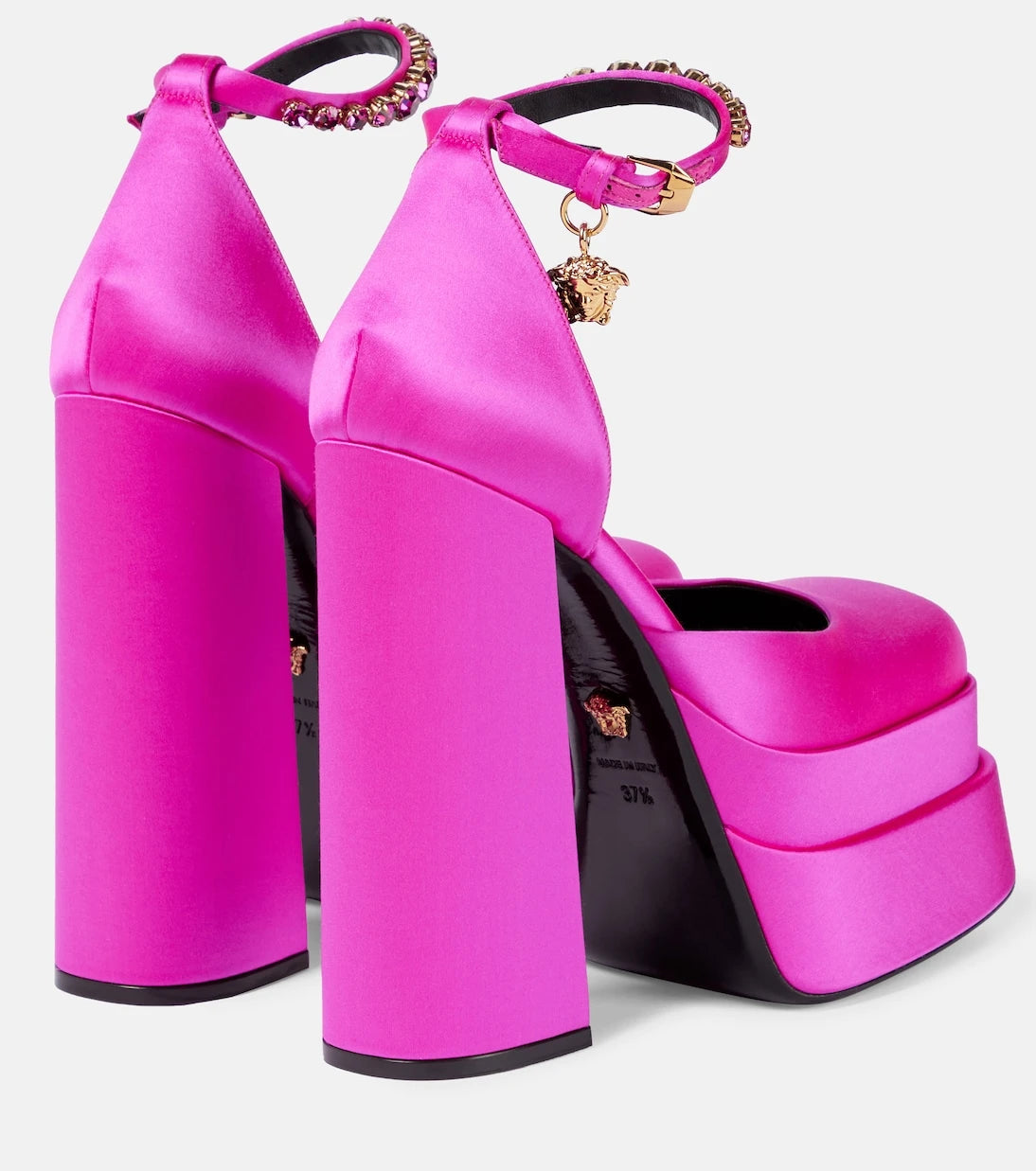 Versace - Medusa Aevitas satin platform pumps