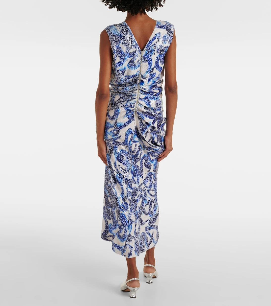 Dries Van Noten - Sequined draped midi dress