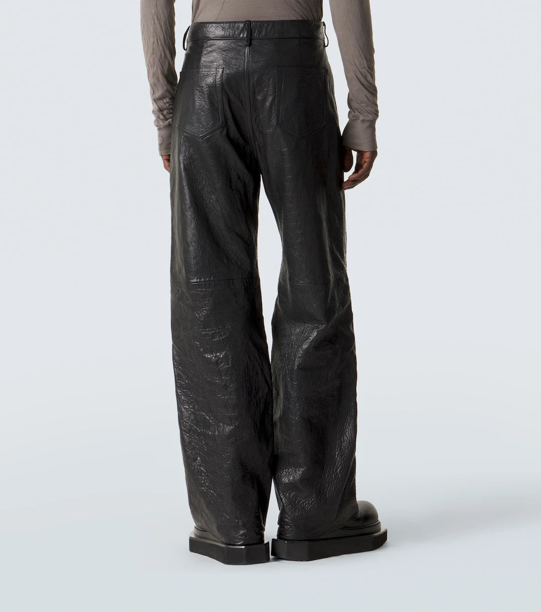 Rick Owens - Leather wide-leg jeans
