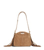 Maje Brown Mini Suede Miss M Shoulder Bag