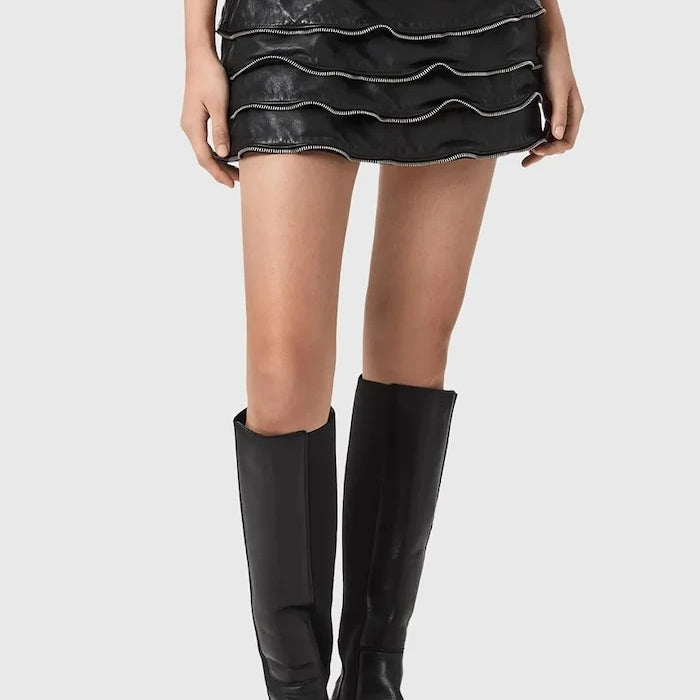 Кожена пола AllSaints EMARA