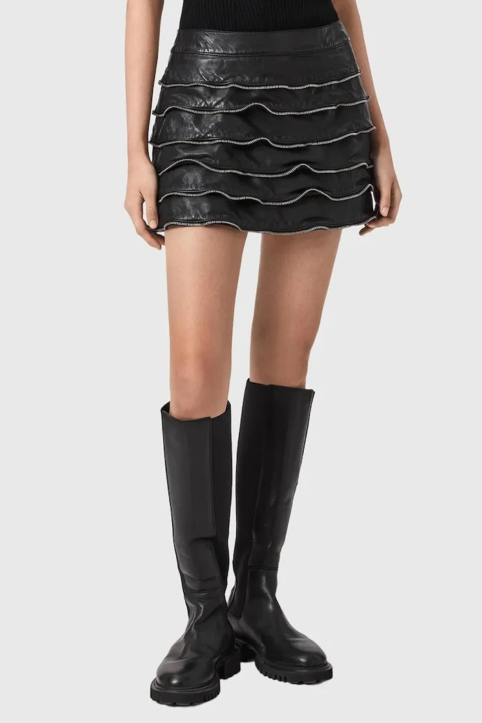 Кожена пола AllSaints EMARA