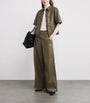 ME+EM Green Lambskin Wide-Leg Trousers