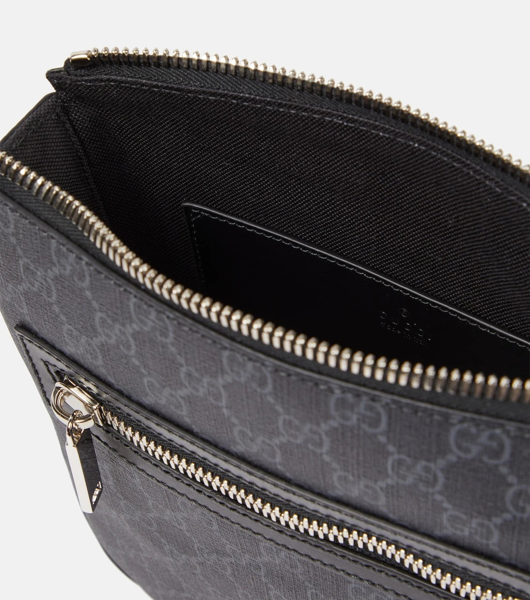 Gucci - GG canvas leather-trimmed crossbody bag