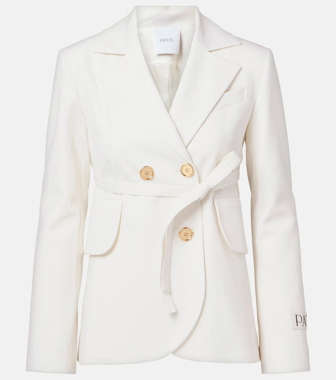 Patou - Double-breasted belted wool-blend blazer