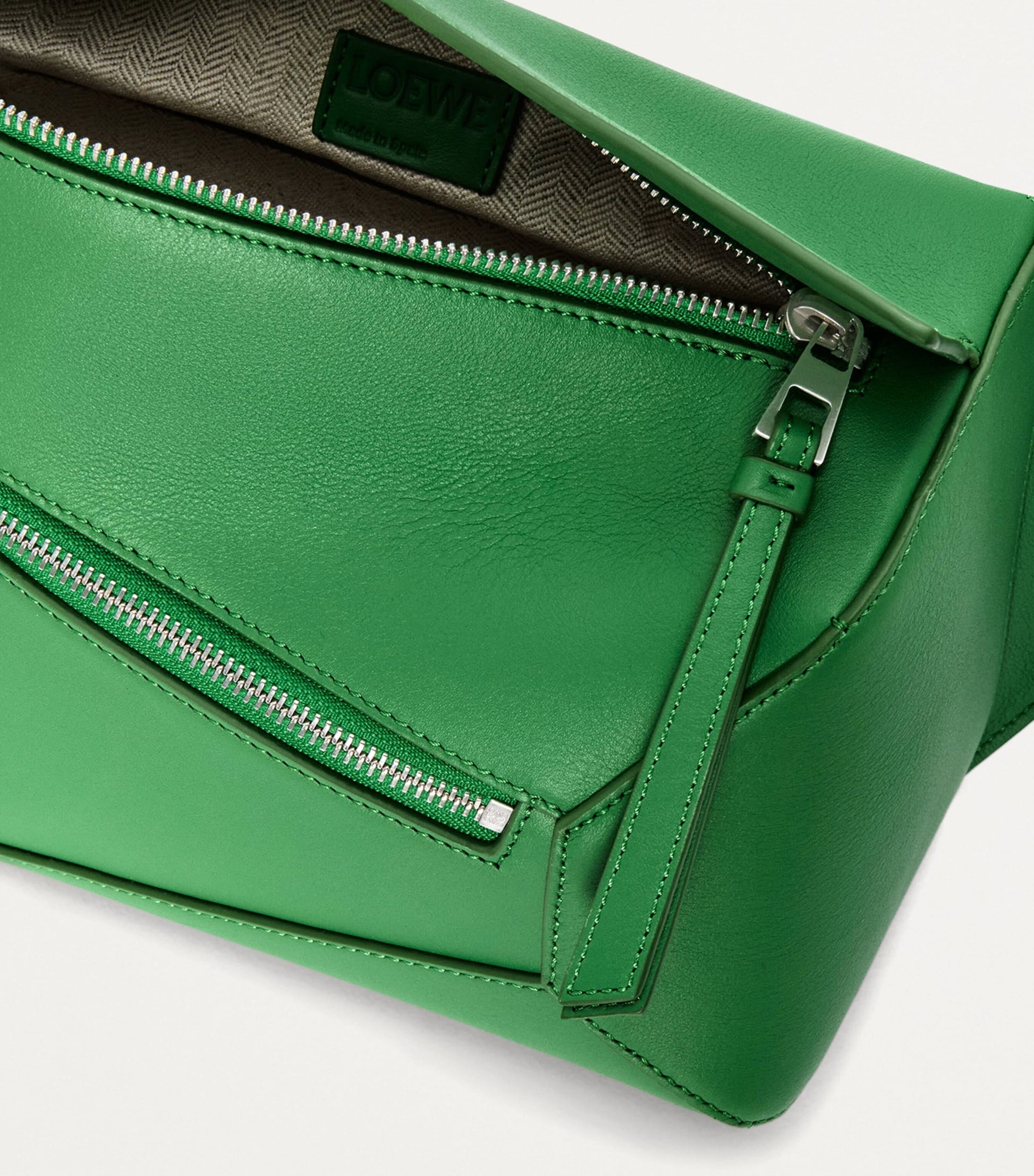 LOEWE Green Small Leather Puzzle Edge Belt Bag