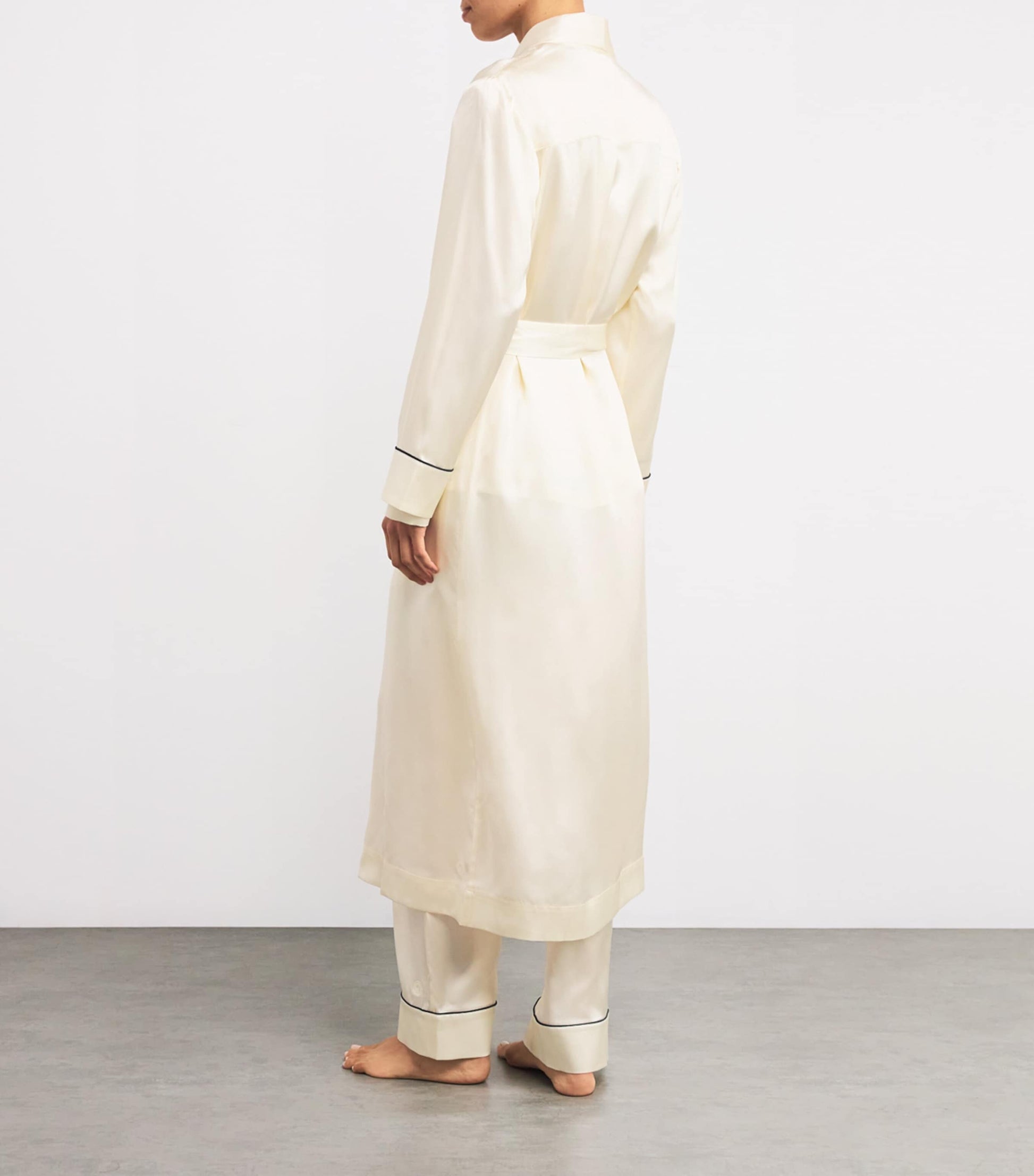 Ivory Silk Satin Robe