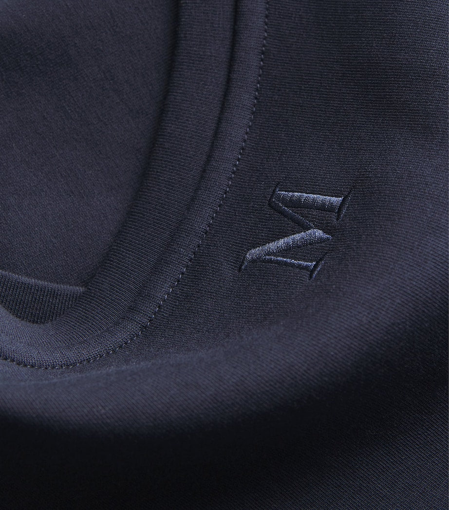 Max Mara Blue Cotton-Blend Long-Sleeve T-Shirt