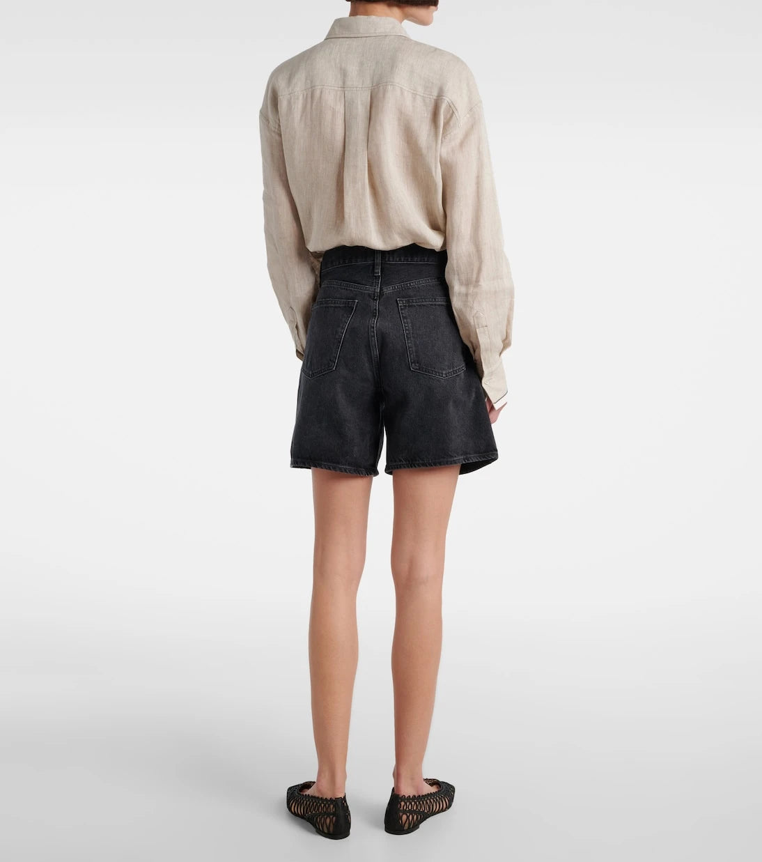 Agolde - Dame high-rise denim shorts