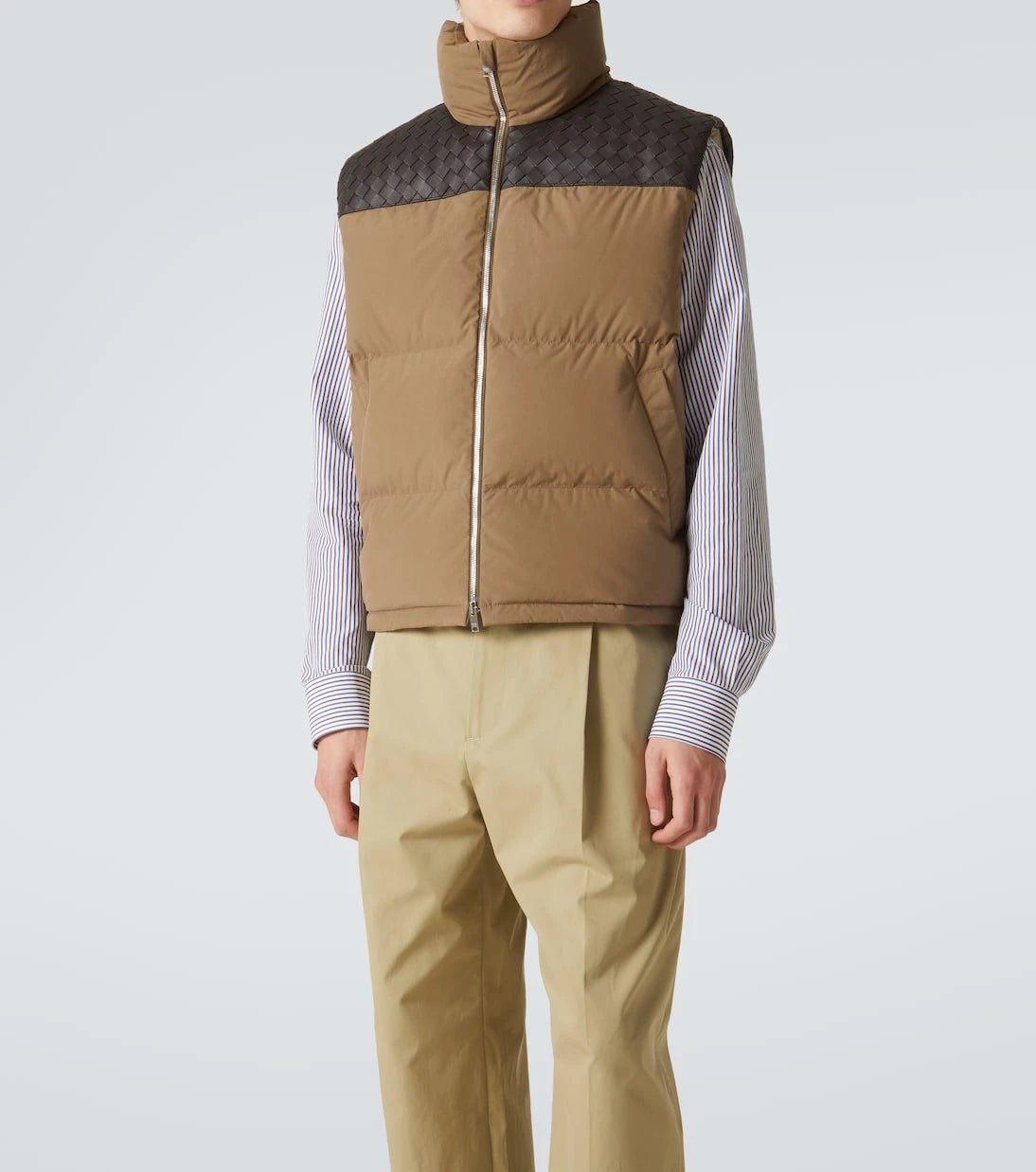 Bottega Veneta - Intrecciato cotton poplin down vest