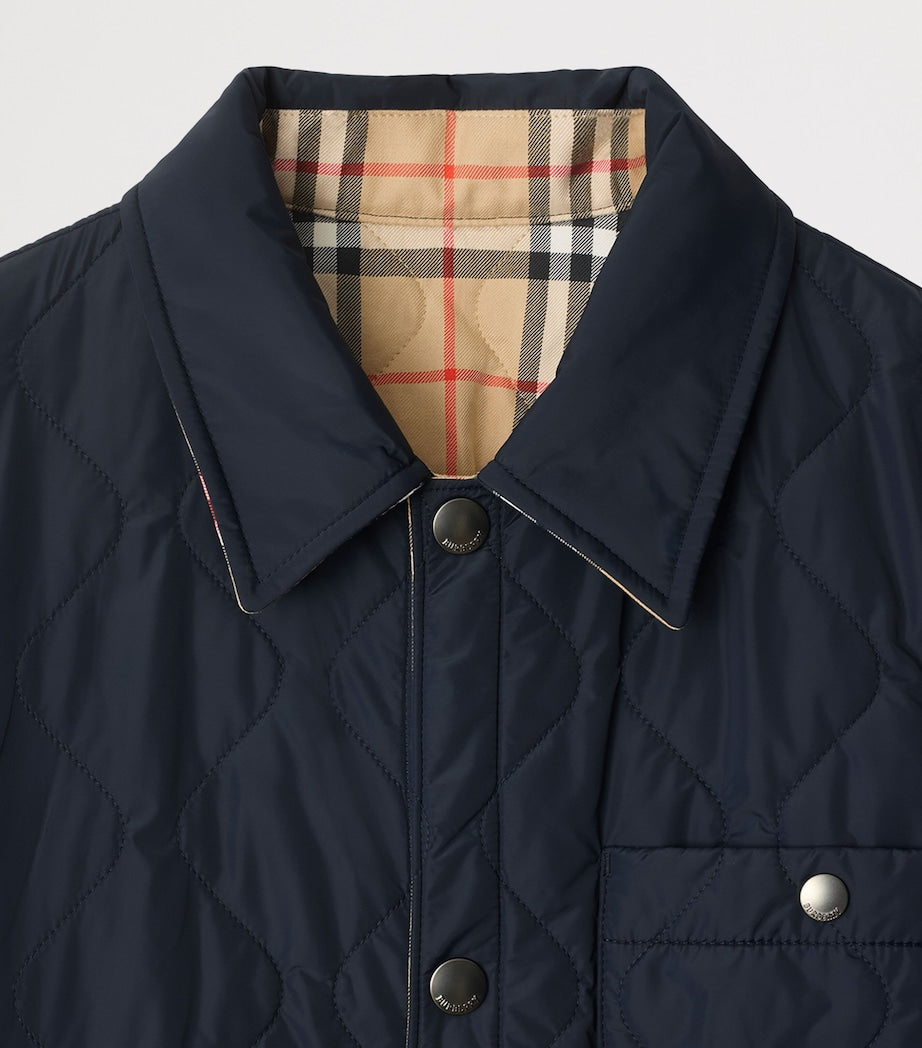 Navy Reversible Quilted Overshirt