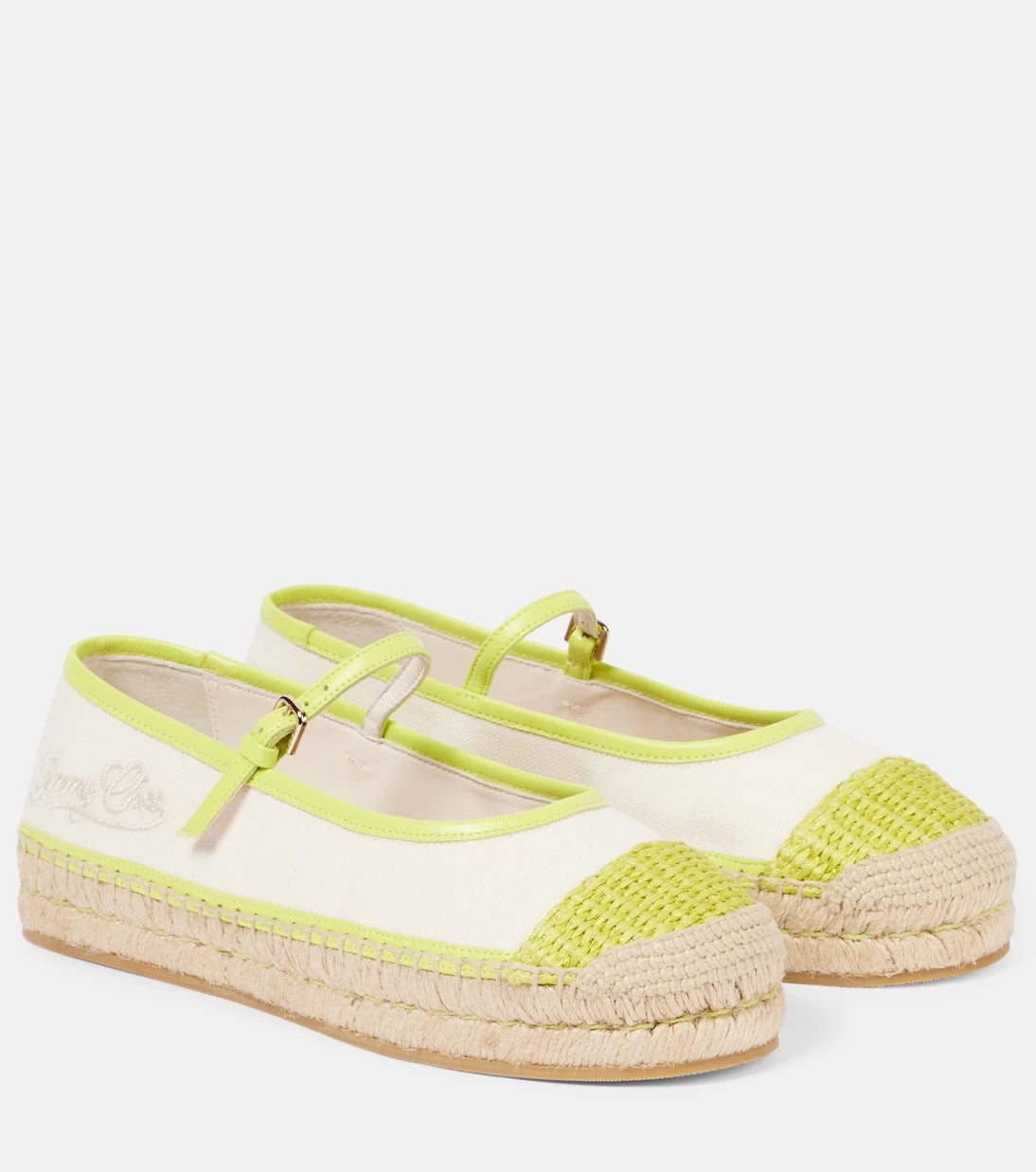 Jimmy Choo - Aciel leather-trimmed canvas espadrilles