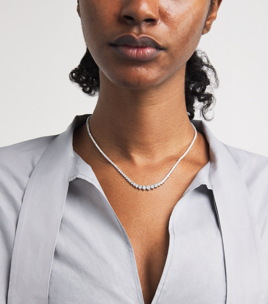 White Gold and Diamond Graduated Tennis Necklace (7.50ct)