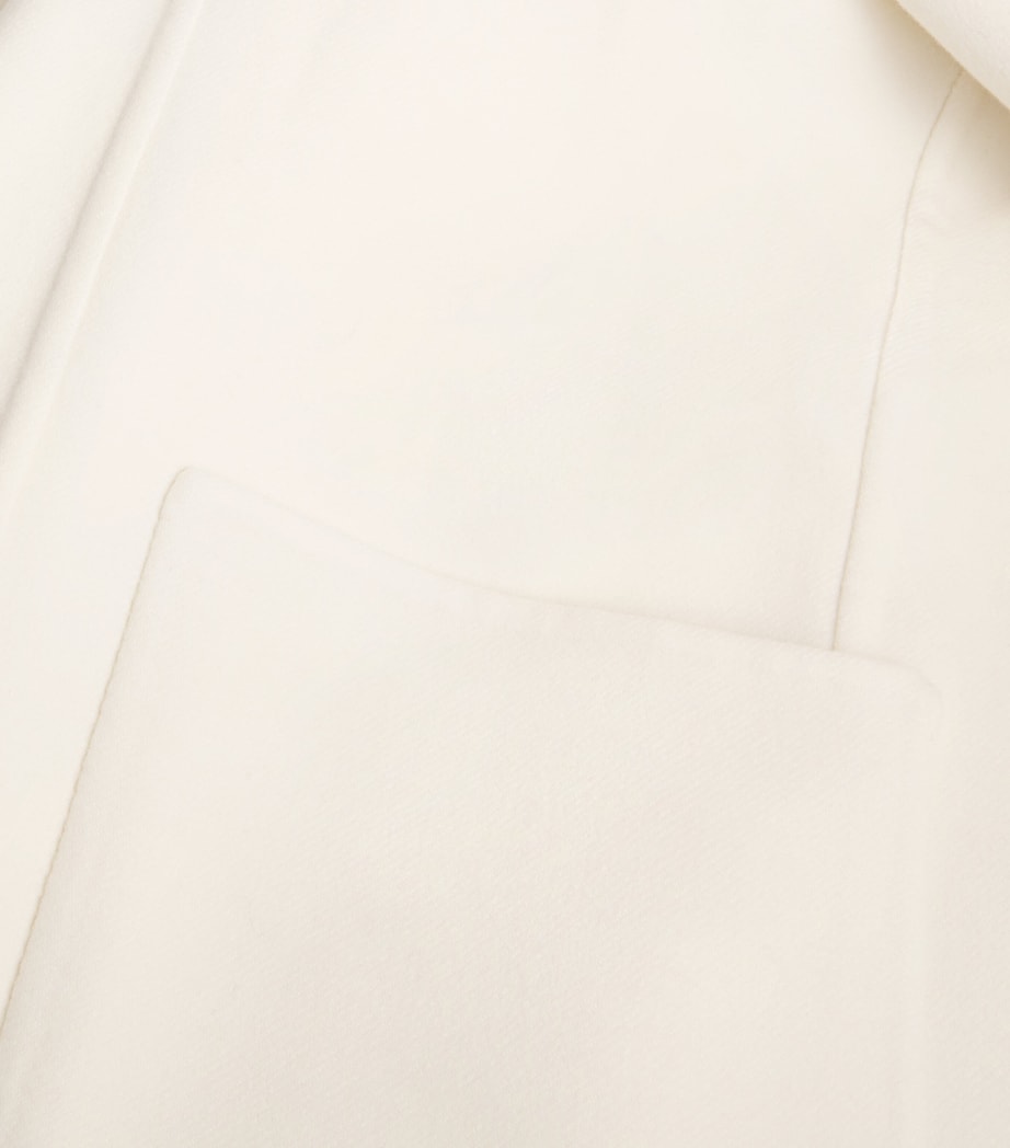 Eleventy White Wool Reversible Wrap Coat