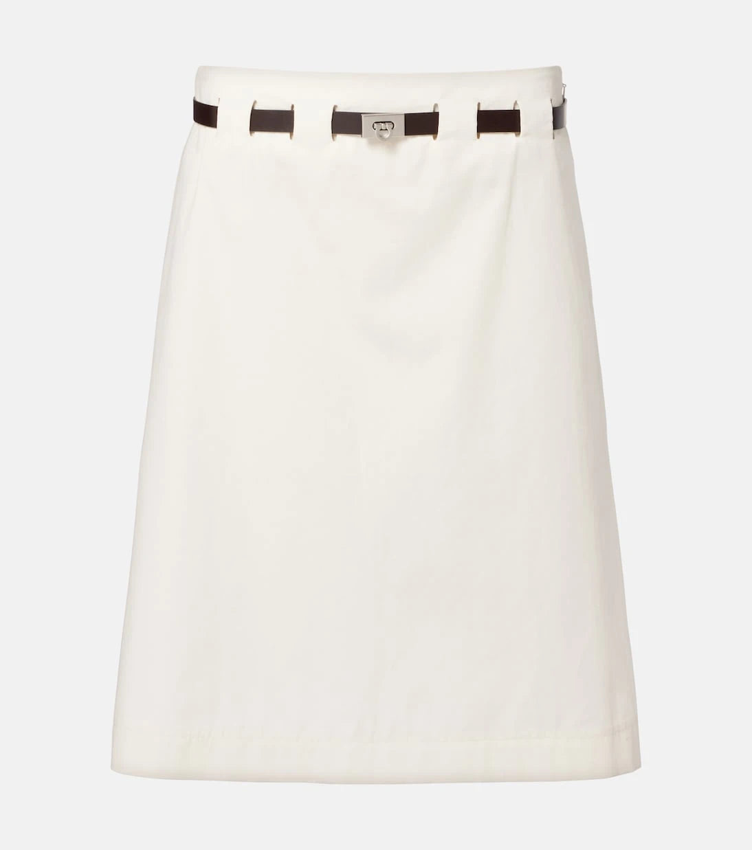 Ferragamo - Belted cotton and silk miniskirt