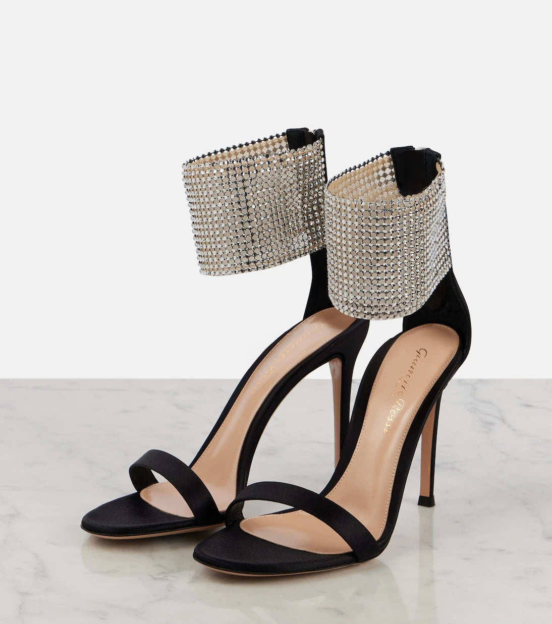 Gianvito Rossi - Adore 105 embellished satin sandals