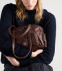 Large Washed Leather Shoulder Bag