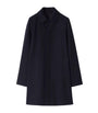 Navy Cashmere Mid-Length Car Coat