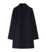 Navy Cashmere Mid-Length Car Coat