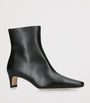 STAUD Black Leather Wally Ankle Boots 55