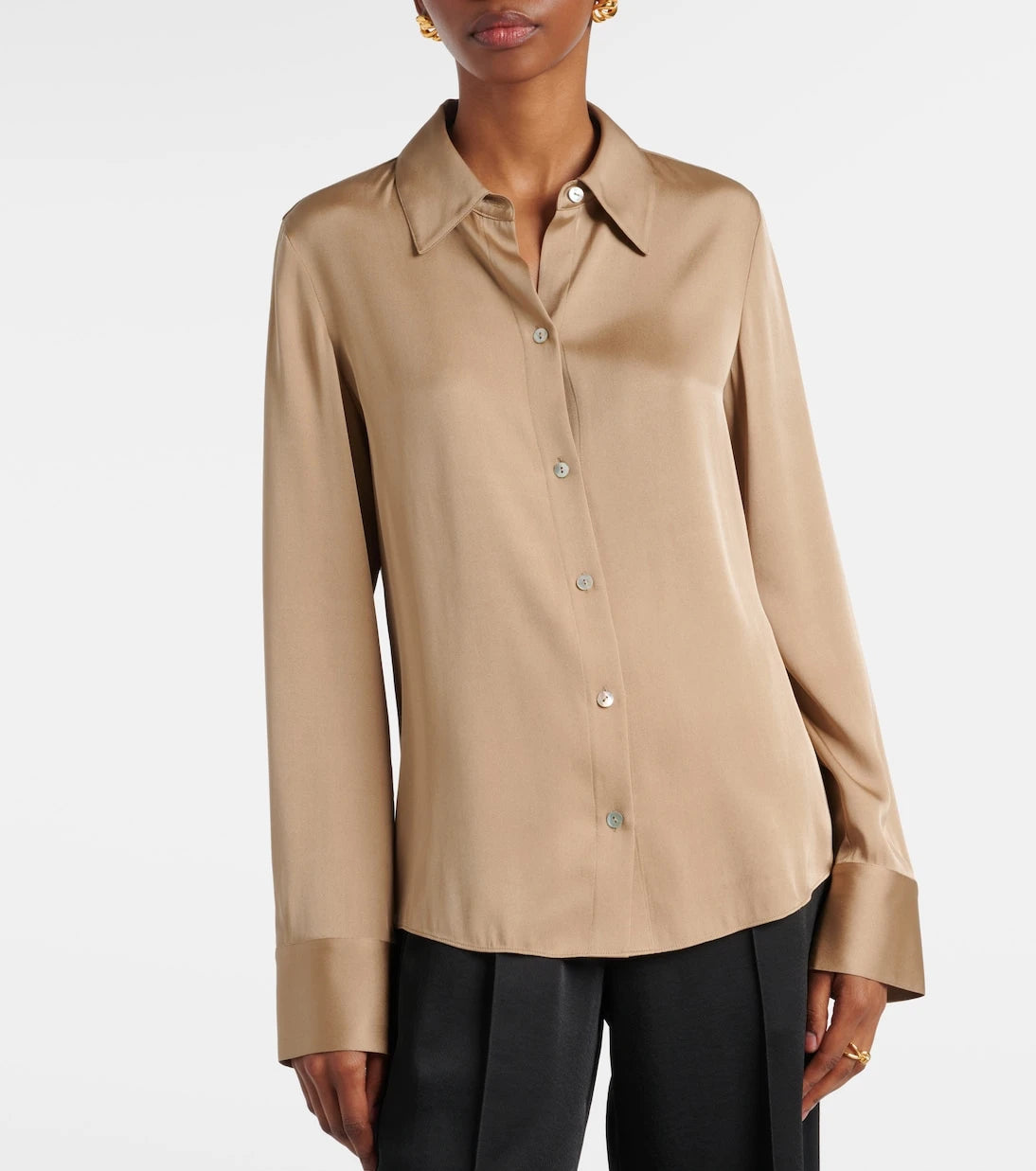 Vince - Silk-blend satin shirt