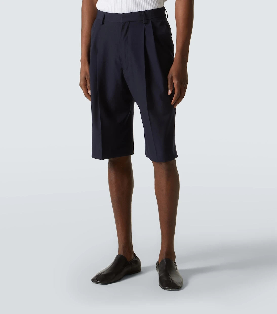Dries Van Noten - High-rise wool shorts