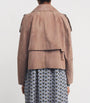 Weekend Max Mara Brown Suede Short-Line Trench Coat