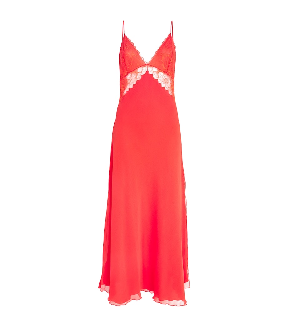 Bocan Orange Silk Chiffon Slip Nightdress