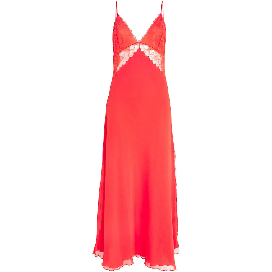 Bocan Orange Silk Chiffon Slip Nightdress