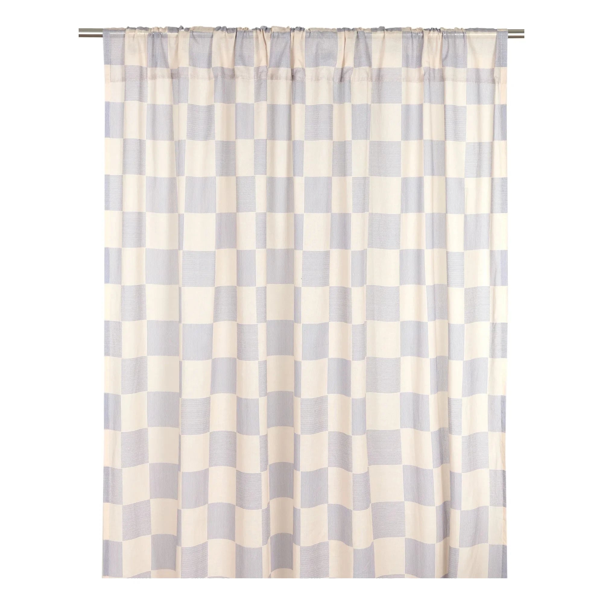 Nobodinoz - Wendy Stripes cotton voile curtain | Blue