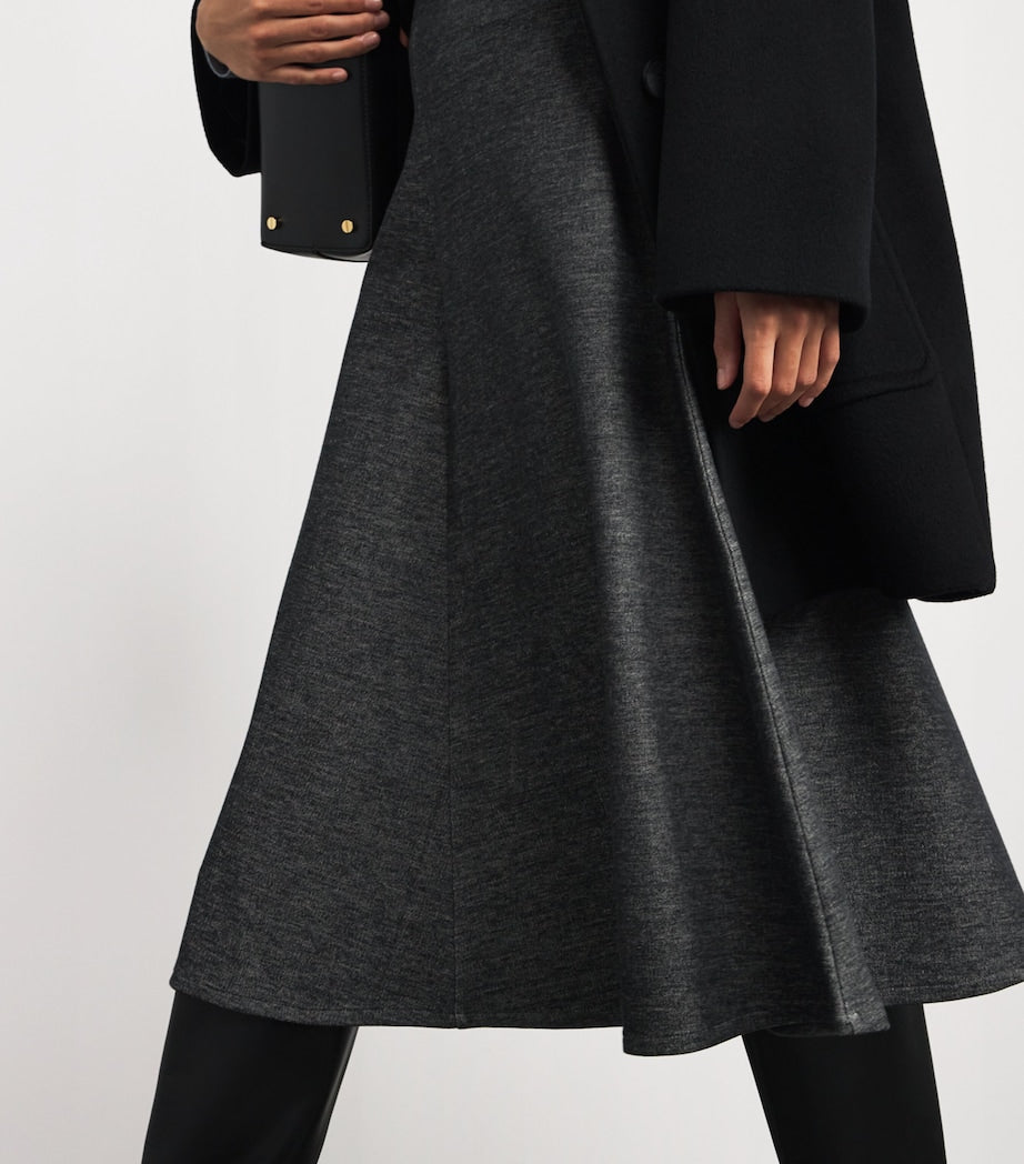 MAX&Co. Grey Jersey Flared Midi Skirt