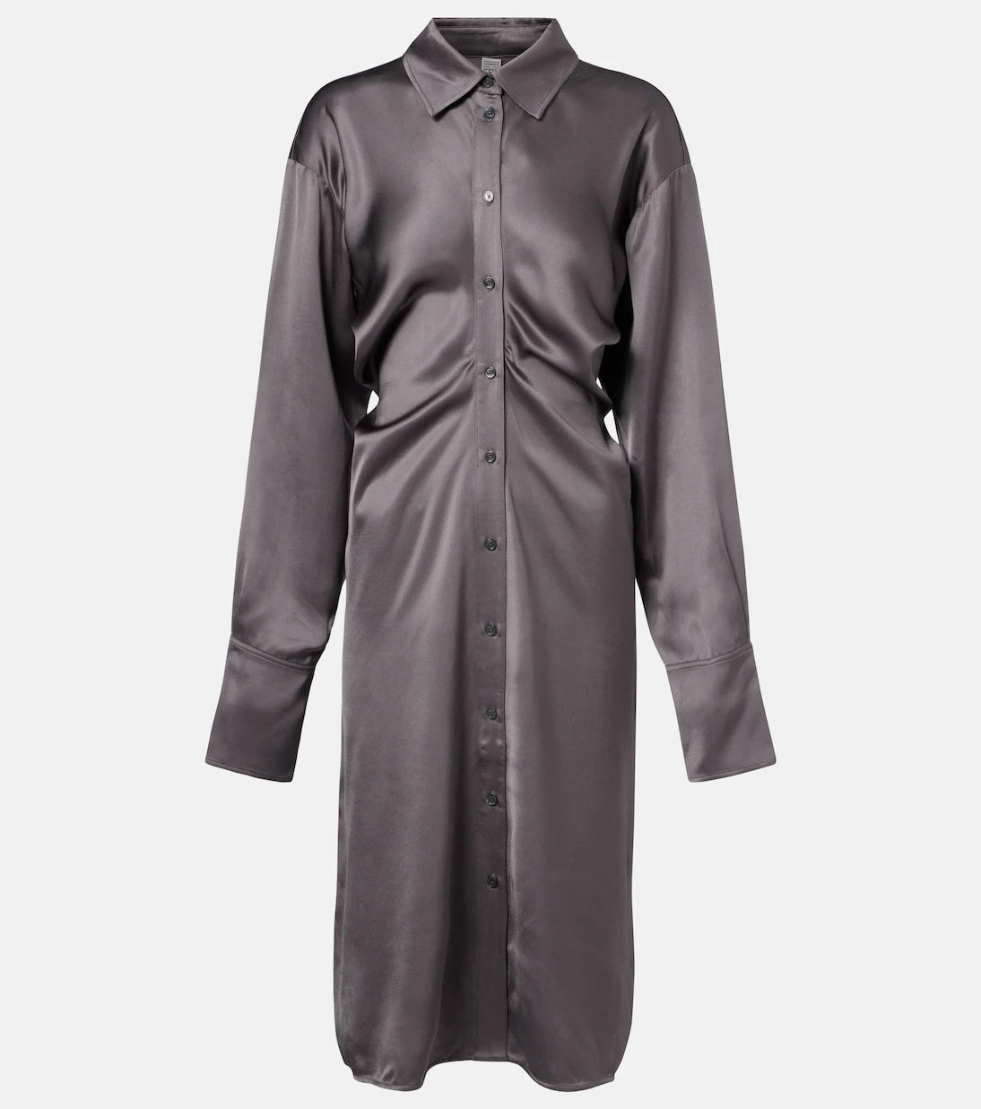 Toteme - Draped satin shirt dress