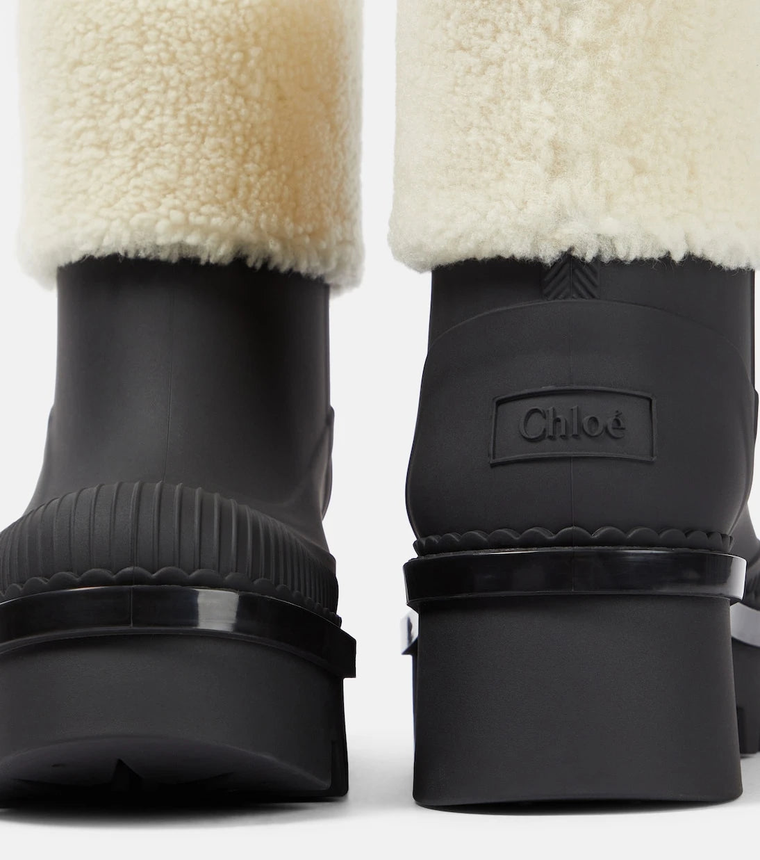 Chloé - Raina shearling-trimmed ankle boots