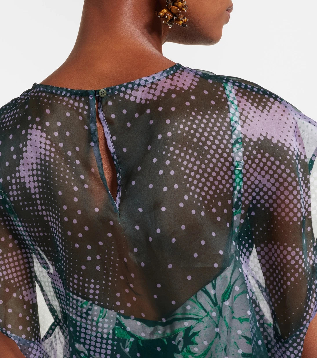 Dries Van Noten - Printed silk organza top