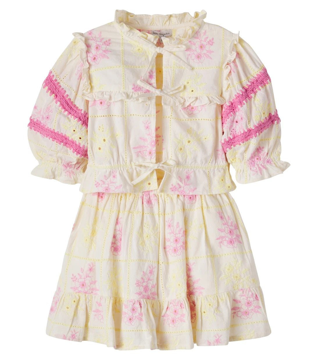 Bebe Organic - Alba cotton blouse and skirt set