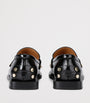 GANNI Black Studded Square-Toe Loafers