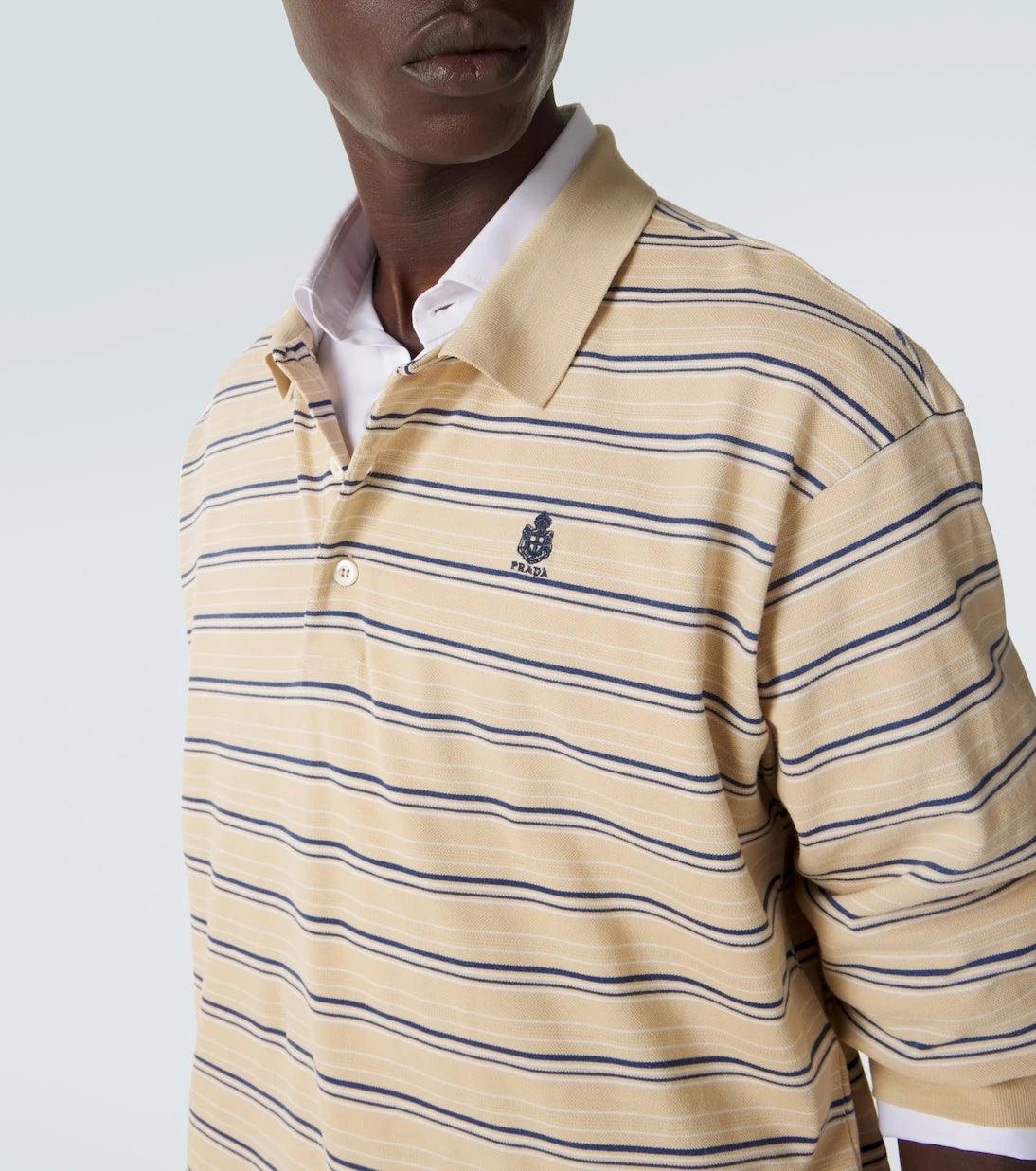 Prada - Striped cotton piqué polo shirt