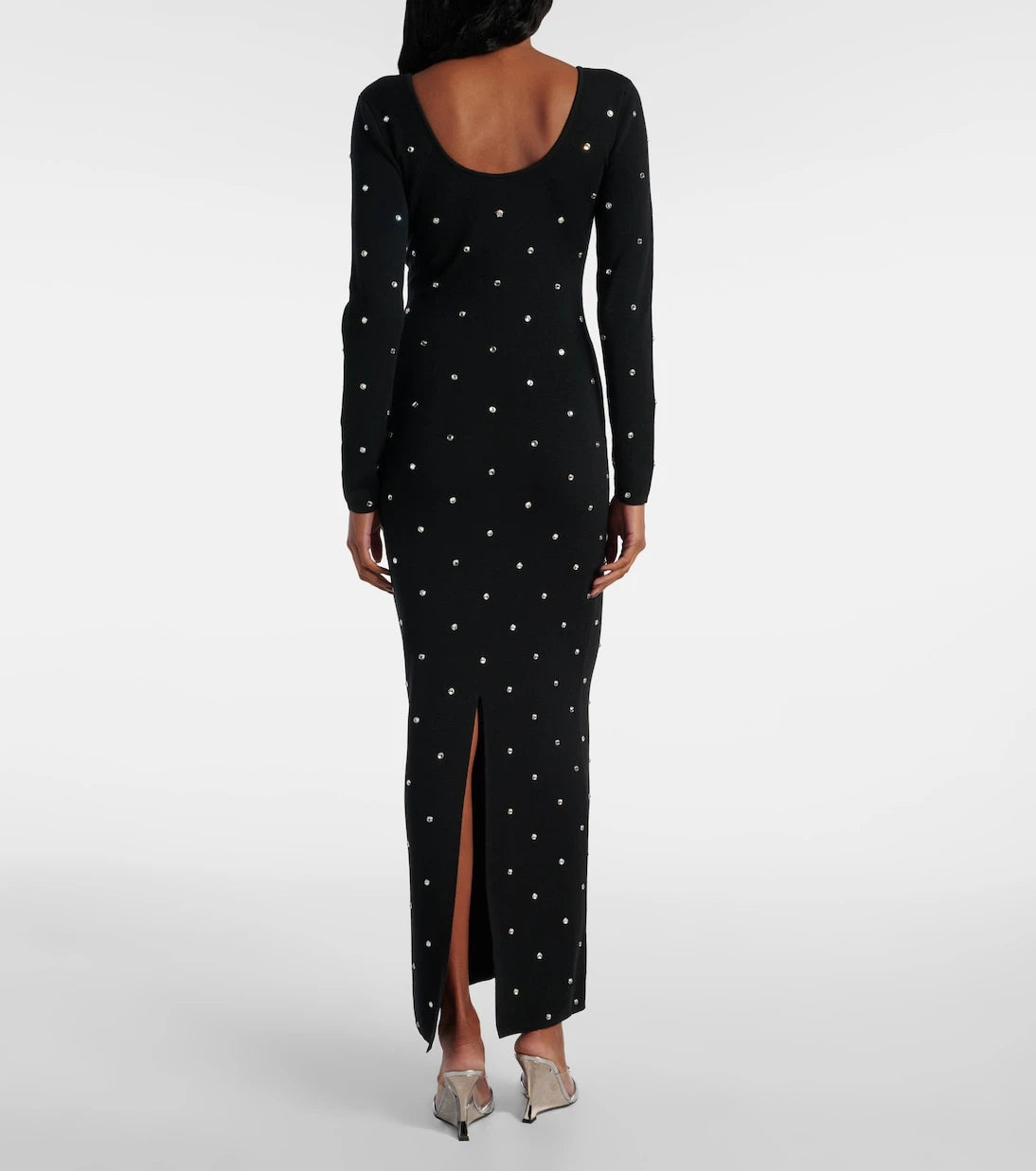 Versace - Crystal-embellished virgin wool midi dress