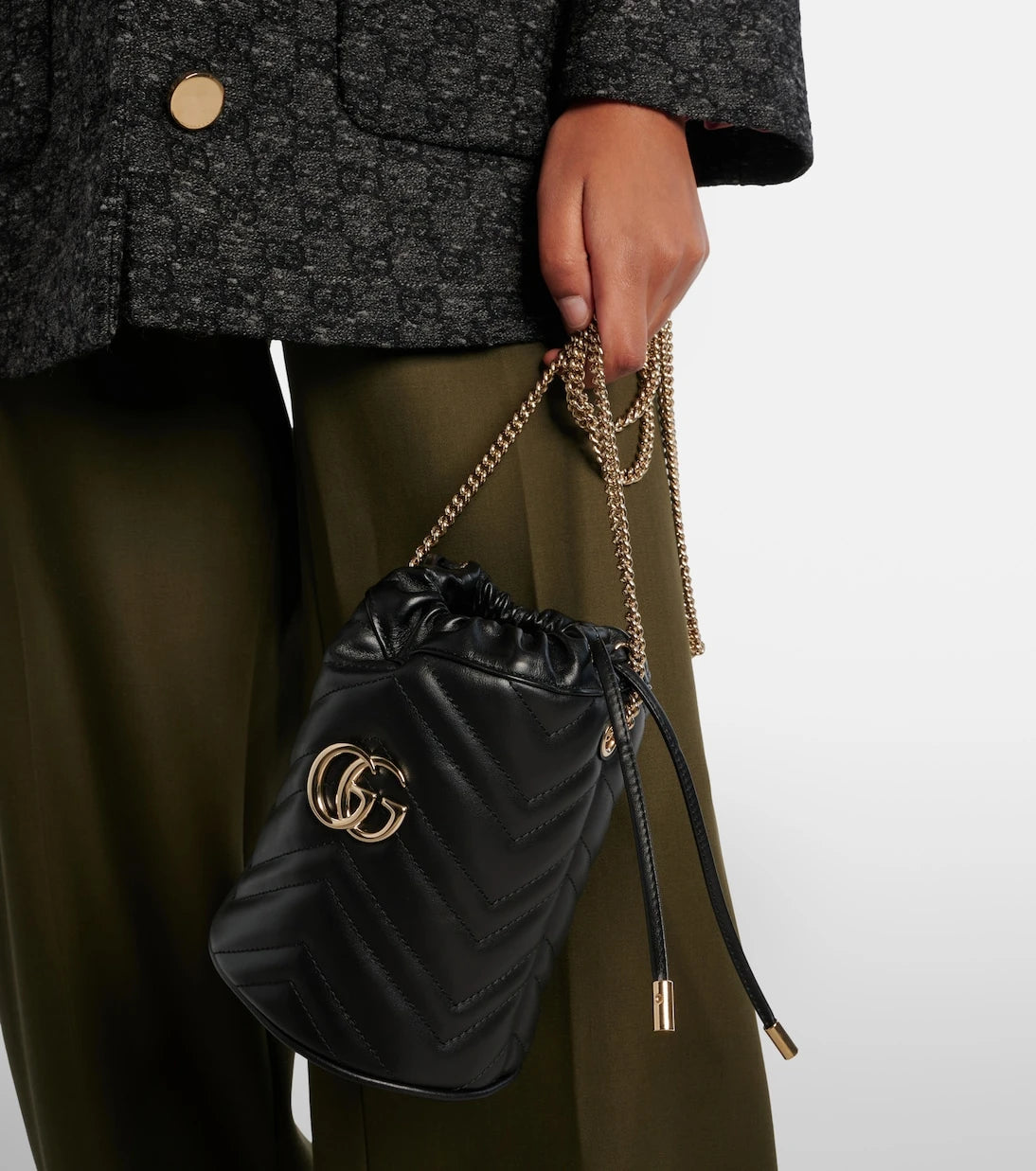 Gucci - GG Marmont Small leather bucket bag
