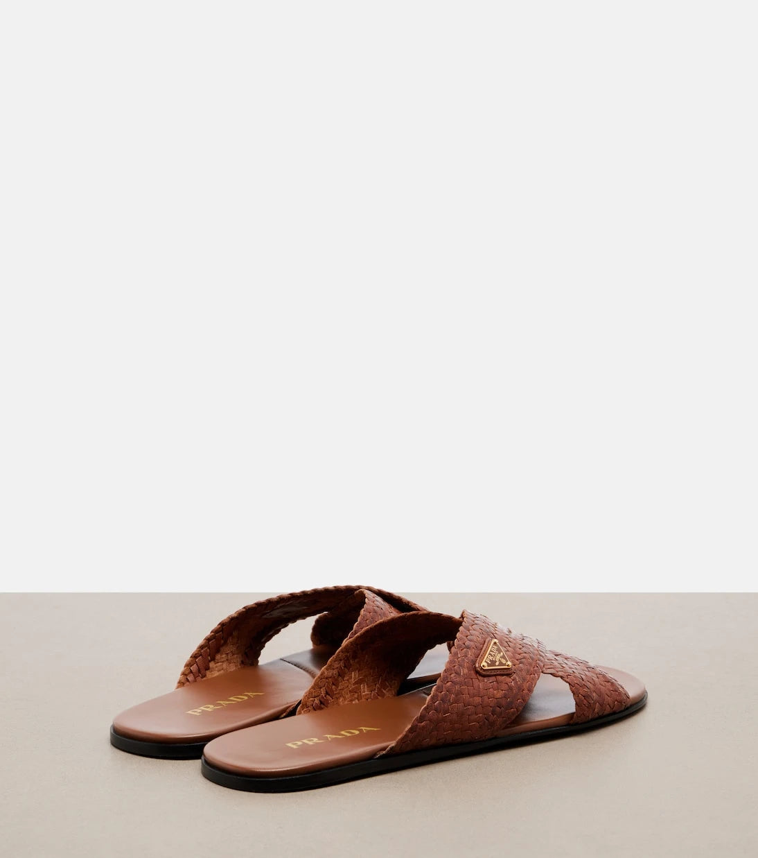 Prada - Woven leather slides
