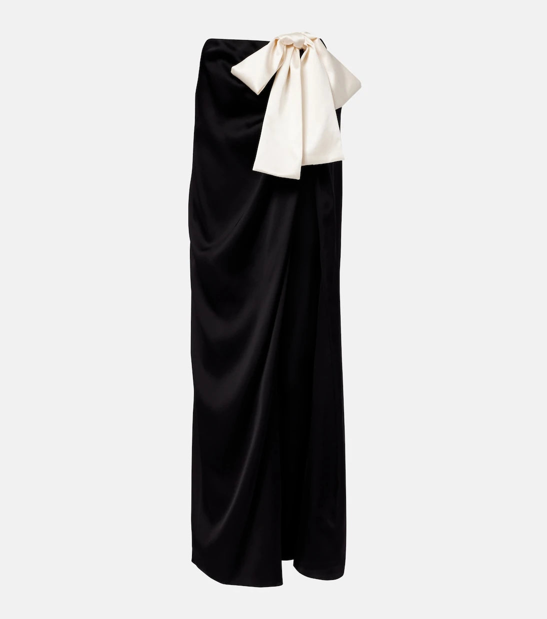 Saint Laurent - Bow-detail silk charmeuse maxi skirt