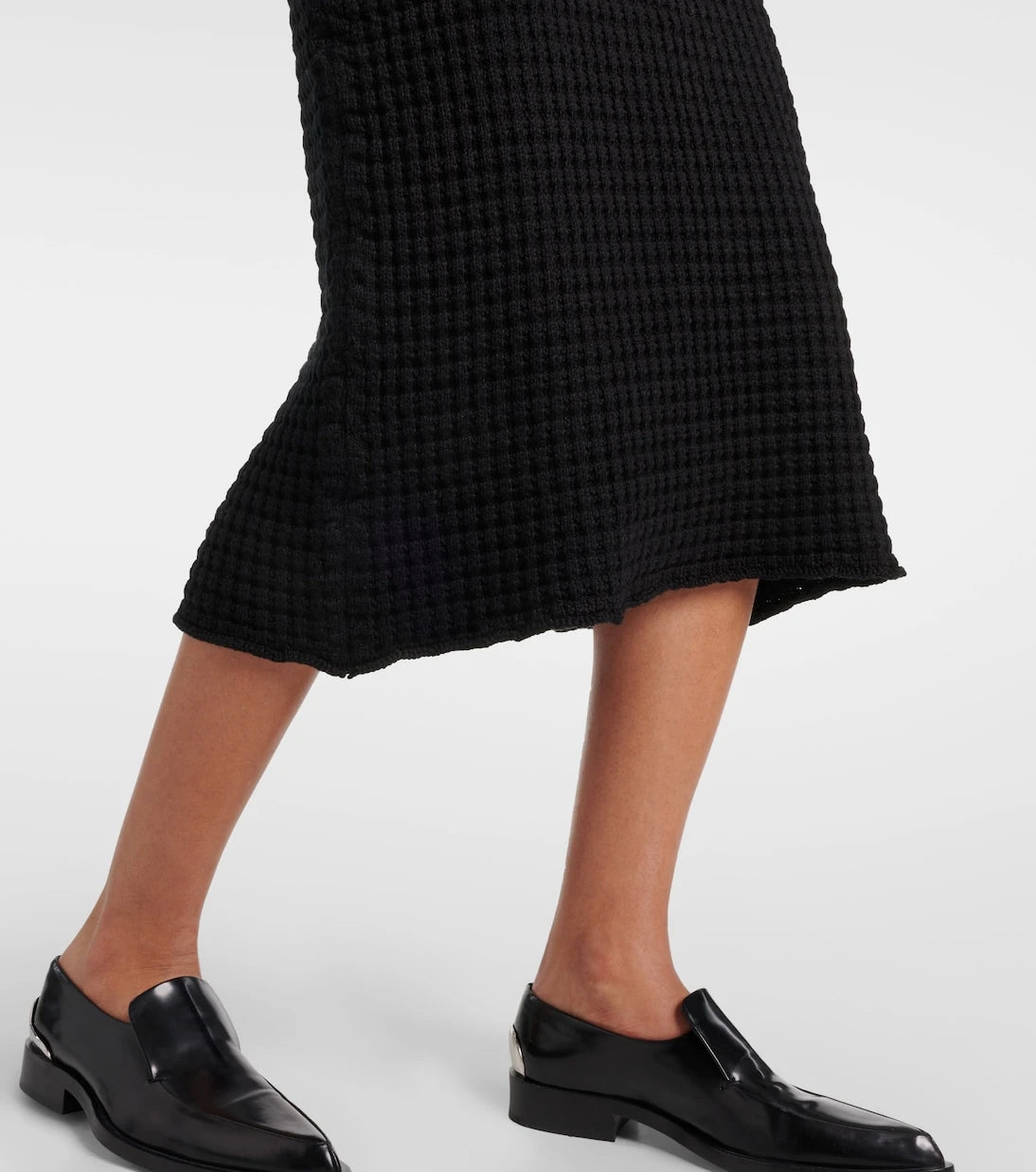 Jil Sander - تنورة متوسطة الطول من القطن البوكليه بقصة على شكل حرف A