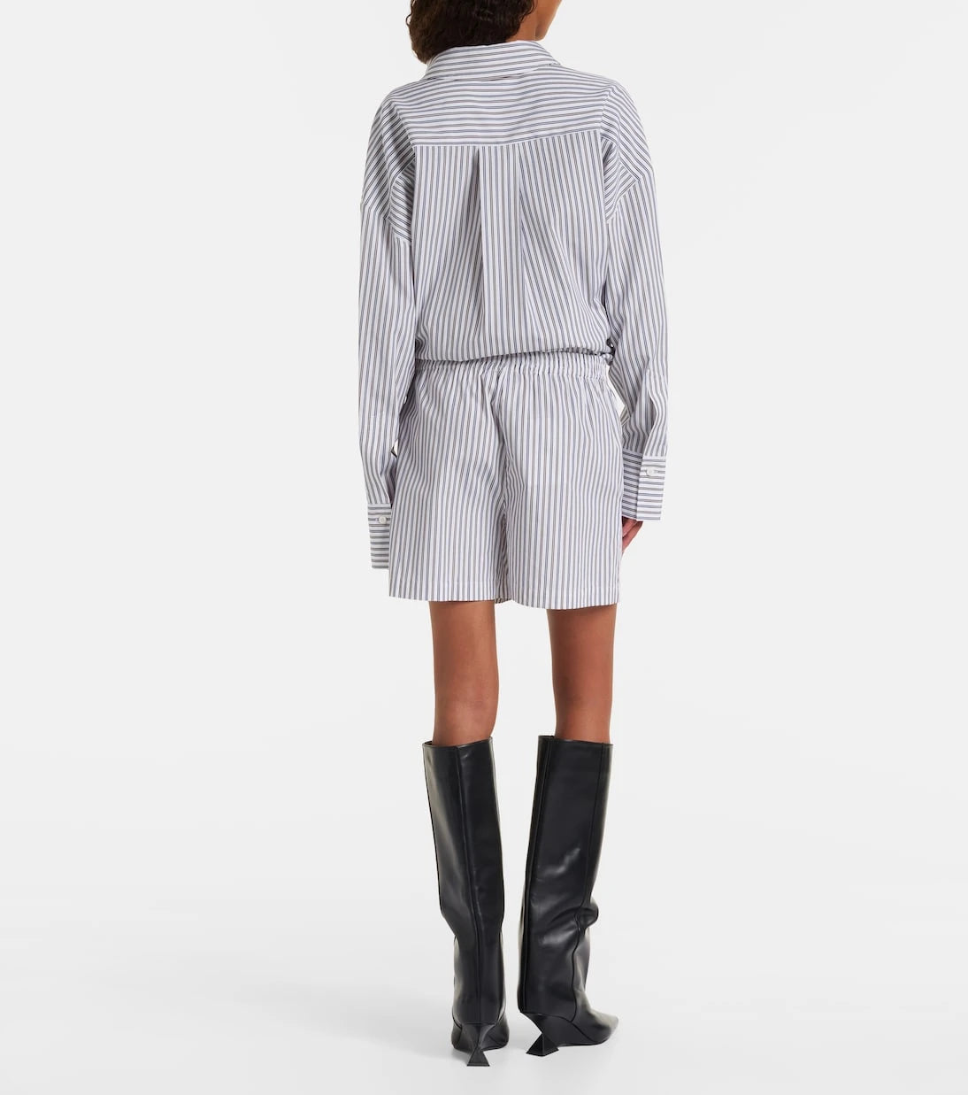 The Attico - Striped cotton shorts