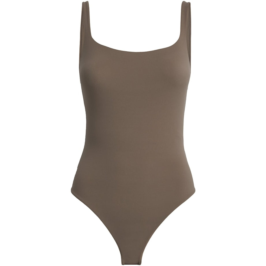 Brown Fits Everybody Square-Neck Bodysuit