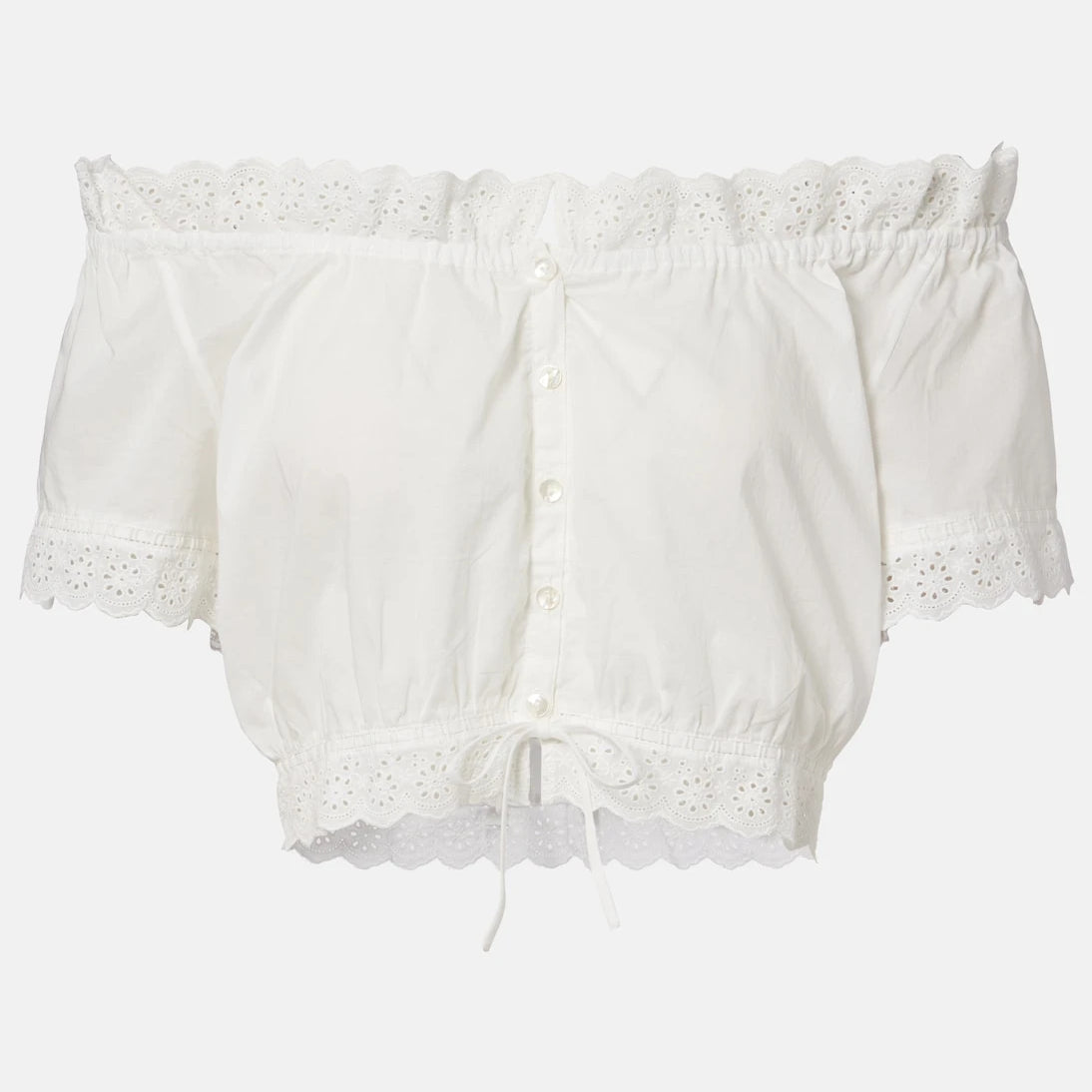 Poupette St Barth - Nala pointelle cotton crop top